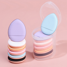 모모야 메이크업 초밀착 미니 손가락 스펀지 퍼프 휴대용 세트, 3세트, 혼합색상6개