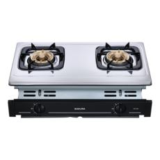 SAKURA櫻花 G-6130AS 二口安全爐 不鏽鋼檯面 雙口爐 安全熄火裝置, 液化石油氣 (LPG)