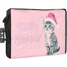 크리스마스 눈사람 야외 TV 커버 60-65 - 600D 방수 TV 커버 방수 TV 스크린 보호기 방진 겨울 크리스마스 새 눈송이 핑크 TV 디스플레이 보호기 외부 평면 스크린, 30"-32", Pink