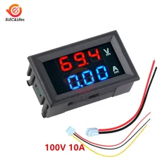AC 70-480V 10A 100A 전압 Ammeter 블루 레드 0.56 인치 LED 듀얼 디지털 전압 전류 미터 변압기, 02 Red Blue 10A