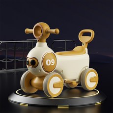 新款1-6歲兒童滑行車帶推把帶腳踏溜溜車平衡車音樂燈光扭扭車, 1個, 奶咖色+燈光音樂+伸縮推把+靜音輪:奶咖色+燈光音樂+伸縮推把+靜音輪