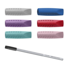 파버카스텔 그립 2001 지우개 캡 2개 세트, 그레이/레드2pcs