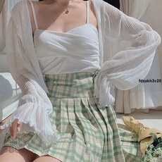 沙灘防曬衣 雪紡系帶長袖披肩罩衫，夏季薄款短款開衫女，配吊帶裙上衣