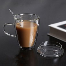 뚜껑유리잔 글라스 홈카페 유리컵 카페컵 찻잔 300ml 카페유리잔 유리머그컵 예쁜유리잔 카페유리컵 예쁜컵