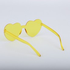 Y2K 레트로 패션 하트 모양 무테 선글라스 옐로우