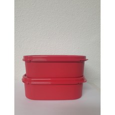 타파웨어 미니 모듈러 김치통850ml 2개 세트 색상 랜덤 (레드or다홍)