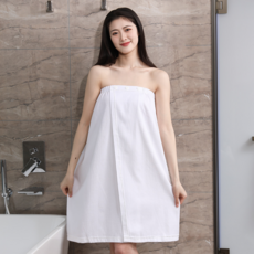 可穿裹胸浴裙 暗扣浴巾 汗蒸桑拿美容院浴袍女, 寶石格浴裙白色, 寶石格浴裙均碼（80*150）
