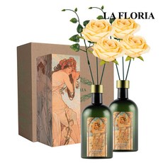 라플로리아 꽃 디퓨저, 2개, 500ml, S5.장미뿜뿜향/B13.장미(소)-L12/옐로우