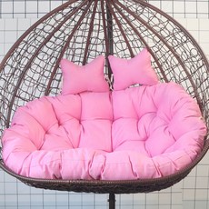 2인용 그네 쿠션 라탄 빈백 그네의자 의자 스윙 방석 푹신 요람 전용, 2인 방석 핑크, 1개