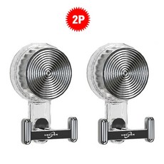 강력 흡착후크 욕실 흡착식후크 무타공 현관열쇠걸이 접착고리 다용도걸이 2P, 2개, 투명