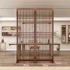 파티션 우드 격자 인테리어 동양풍 공간 분리 가림막, 조립형, 180x120 (60+60)
