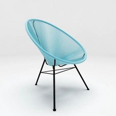 안락 테라스 라운지 체어 패브릭 카페 독서 에그 휴게실, 1개, 블루 라탄 의자