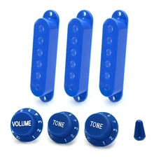48/50/52mm ST 일렉트릭 기타 싱글 코일 픽업 커버 1 볼륨 2 톤 노브 부품 액세서리, 01 China Mainland, 10 Blue