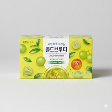 콜드브루티 샤인머스캣 그린티 20티백 찬물 녹차 과일차, 1