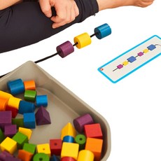 어린이집 구슬꿰기 유아교구 아기실꿰기 놀이 소근육발달 장난감 바늘