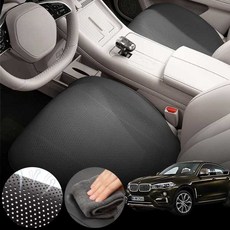 BMW F16 X6 (15~19) 30d (N57) 차량용 초슬림 통풍 시트 커버 블랙 2개 세트