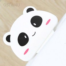 오스틴포유 귀여운 양변기 커버 손잡이 화장실위생용품, 흰색 팬더