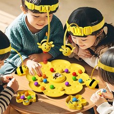 台灣現貨 4人蜜蜂採豆 蜜蜂釣魚玩具 釣魚玩具 多人遊玩 早教玩具 趣味玩具 桌遊, 1個, 蜜蜂採豆, 黃色