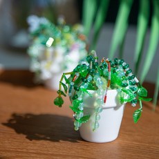 DIY 비즈식물 만들기 키트 기본 어린이 미술 수업 체험 비즈 스쿱 재료 비즈플랜트 화분 키트, 1개, 베이직