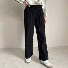 MYSEASON 女款沙沙感鬆緊帶直筒褲