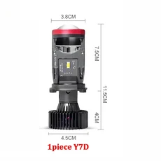 Y7D LED H4 바이캔버스 미니 렌즈 6000K 하이 로우 빔 초고휘도 CSP 칩 자동차 램프 프로젝터 12V, 01 1piece, 01 H4/9003/HB2 Hi/Lo