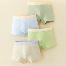 워더미 남아용 순면 무지 파스텔 사각팬티 4종세트 Z418