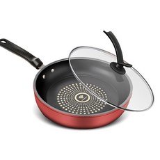 다용도 키친 티타늄코팅 후라이팬 가정용식당용 눌어붙지 않는 웍 (인덕션 사용 가능), 26cm, 1개, 뚜껑이 있는 유형