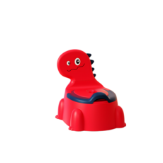 可愛恐龍造型兒童便盆，舒適安全防滑，寶寶如廁訓練好幫手, 紅色