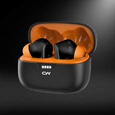 CW 真無線降噪耳機 ANC主動式降噪 HIFI音質 藍牙耳機, 黑橘色, CWBHE01