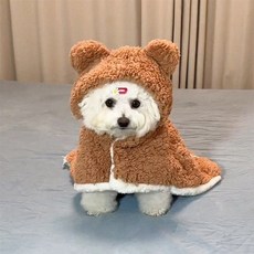 狗狗冬季保暖披風 - 小型犬保暖蓋毯，比熊泰迪防掉毛睡袍，寵物冬裝披風，2025新款, 1個, 深藍色,L