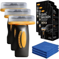 2026 핸드헬드 유리 오일 필름 리무버 오토 윈드실드용 업그레이드된 자동차 클리너 창문용 클리닝 브러시 보드 1 100g, 0.33 Fl Oz (Pack of 3), 3