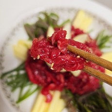 [암소한우] 당일작업 신선하고 부드러운 1등급 한우 냉장 육회 400g+전용소스, 400mg, 1개