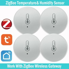 온습도 조절기 Tuya Zigbee 온도 및 습도 센서 음성 제어 지능형 홈 습도계 실시간 모니터링 Alexa, 04) 4PCS, 04 4개_01 CHINA