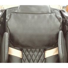 [새날] 안마의자 커버 머리 쿠션용(고급인조가죽) 바디프랜드 휴테크 코지마 외 호환 간편부착 흘러내림 방지 구김 최소화, 검정