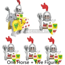 중세 병사 피규어 블록 울프 나이트 로마 황금 말 액세서리 소년 장난감 선물 N07, 09 GH0634GH0628