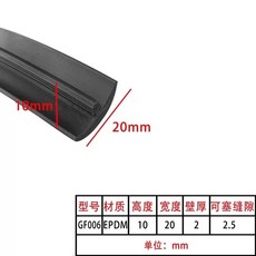 태양광 패널 틈새 틈막이 차단 PVC 고무 패킹 문 바킹, J. GF006EPDM 폭 20 높이 0 카드 25