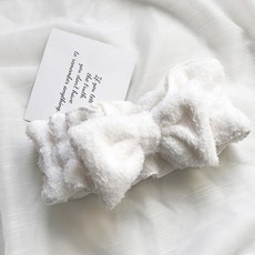 모어린샵 리본 세안밴드 세수헤어밴드, 화이트