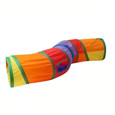 【內置小掛件 】可折疊貓咪隧道 耐抓隧道 多款造型貓隧道 貓屋隧道 兔子窩隧道 甜甜圈寵物隧道 S型隧道 逗貓玩具貓用品, 多色, 1個