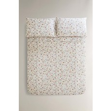 ZARA 플로랄 프린트 퍼케일 코튼 이불 커버(200수) - 스크래치 화이트 6146/088/251, 퀸