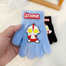 秋冬新款冬季兒童卡通奧特曼手套男女童五指套加絨保暖分指寶寶防寒手套