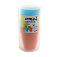 밀폐 피크닉컵 (4P) 플라스틱컵 다회용컵, 1개