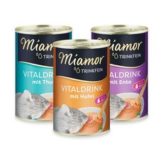 미아모아 바이탈 드링크 고양이 수분 음료 주식 습식 캔, 6개, 135ml, 혼합