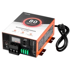 VEVOR RV 전력 변환기 55AM 110V AC에서 12V DC 변환기 배터리 충전기 다단계 스마트 충전 13V에서 16 5V 작동 범위 리튬 납산 배터리와 호환 캠핑카용, 80 AMP