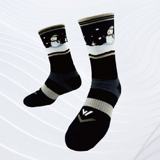 SPORTWOOL 雪之夜 雙組 美麗諾羊毛登山襪-高筒, 1個, 幸運雪人(2雙),L(25-28cm)