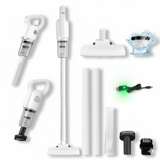 가벼운 무선 미니 핸디 청소기 원룸 소형 무선청소기 + 툴 세트, EQ-440, 화이트