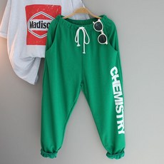 달콩 여성 빅사이즈 트레이닝팬츠 CHEMI레터링오버핏조거팬츠