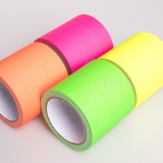 다우몰 형광색 면테이프 천테이프 무광 98mm X 10M 형광면, 형광노랑색