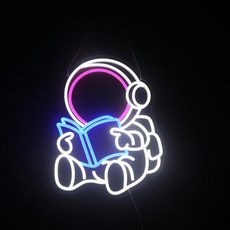 USB 조광 가능 우주비행사 독서등 네온 라이트 침실 장식 공부방 조명 로맨틱한 밤 분위기 창의적인 선물, [01] Astronaut Book