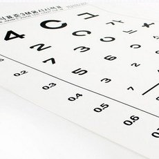 시력 검사용 종이 차트 시력표 교환 반품불가, 5미터용 박스단위(1box 10개)