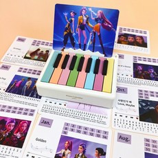 迷你琴鍵日曆，獨特音樂桌面擺飾，輕巧電子琴設計，增添生活樂趣, KPOP白色MINI燈光小鋼琴, 1個